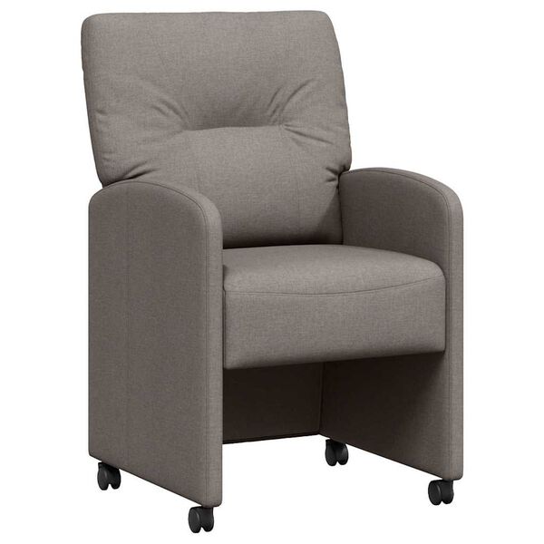 vidaXL Ēdamgalda krēsli ar ritenīšiem 2 pcs Pelēkbrūna 57 x 67 x 95 cm