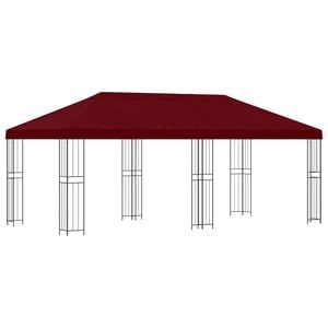 vidaXL Dārza Paviljons 6 x 3 m Burgundija Poliesters un tērauds