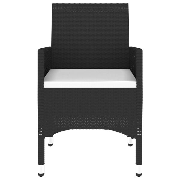 vidaXL 7-daļīgs dārza mēbeļu komplekts, melns, PE rotangpalma