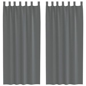vidaXL voile aizkari ar cilpām, 2 gab., tum&scaron;i pelēki, 140x245 cm