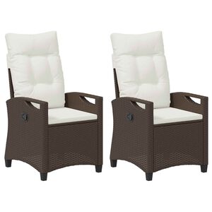 vidaXL Dārza krēsls 2 pcs Brūns un Krēma 56 x 60 x 112 cm