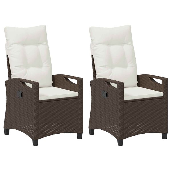 vidaXL Dārza krēsls 2 pcs Brūns un Krēma 56 x 60 x 112 cm