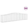 vidaXL arkveida gabiona grozi, 4 gb., 400x50x80/100cm, cinkota dzelzs