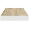 vidaXL sienas plaukti, 2 gab., balti, ozolkoka, 60x23,5x3,8 cm, MDF