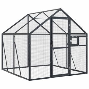 vidaXL putnu māja, pelēka, 1,79x2x1,85 m, alumīnijs