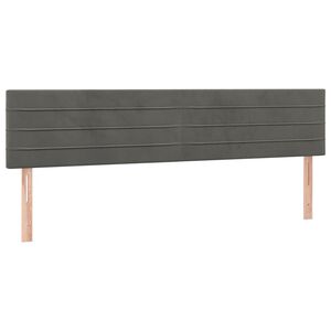 vidaXL gultas galvgaļi, tum&scaron;i pelēks, 160x5x78/88 cm, samts