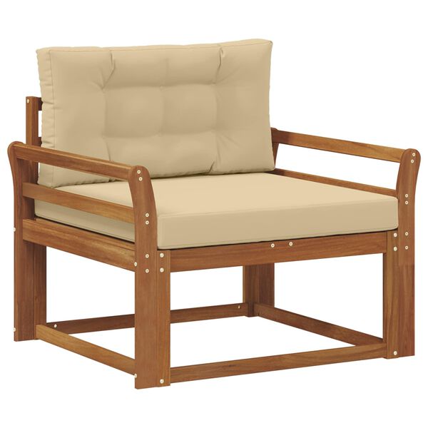 vidaXL Āra vidējā dīvāns Cietā akācijas koks Dabiska