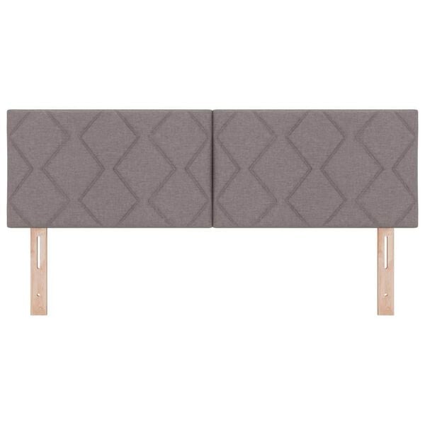 vidaXL Auduma gultas galvgalis Pelēkbrūna 144 cm audums