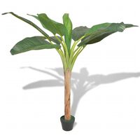 vidaXL mākslīgais augs, banānkoks ar podiņu, 150 cm, zaļš