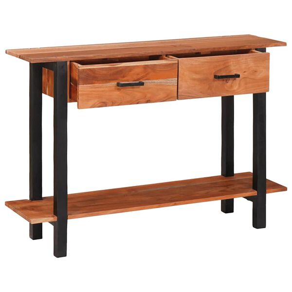 vidaXL Konsoles galds ar atvilktni Brūns un melns 110 x 30 x 75 cm