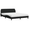 vidaXL gulta ar matraci, Dover, melns, 160x200 cm, audums