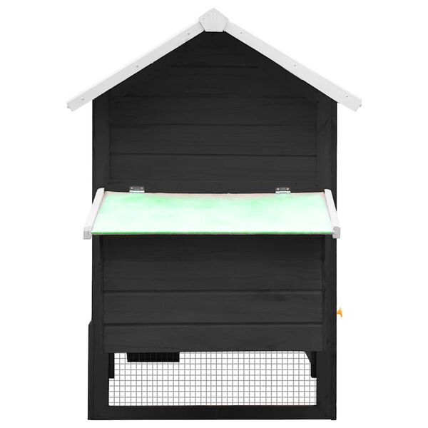 vidaXL vistu būris, pelēks, 170x81x110 cm, priedes masīvkoks, egle