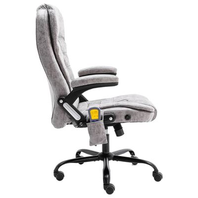 vidaXL biroja masāžas krēsls, gaiši pelēka mākslīgā zamšāda
