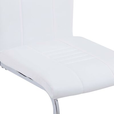vidaXL konsoles virtuves krēsli, 2 gab., balta mākslīgā āda
