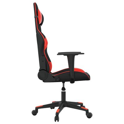 vidaXL datorspēļu krēsls, melna un sarkana mākslīgā āda