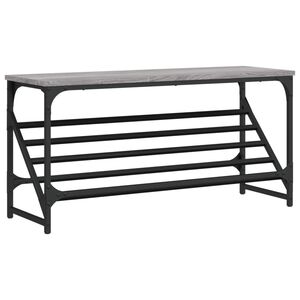 vidaXL apavu plaukts, pelēka ozolkoka, 90x30x45 cm, inženierijas koks