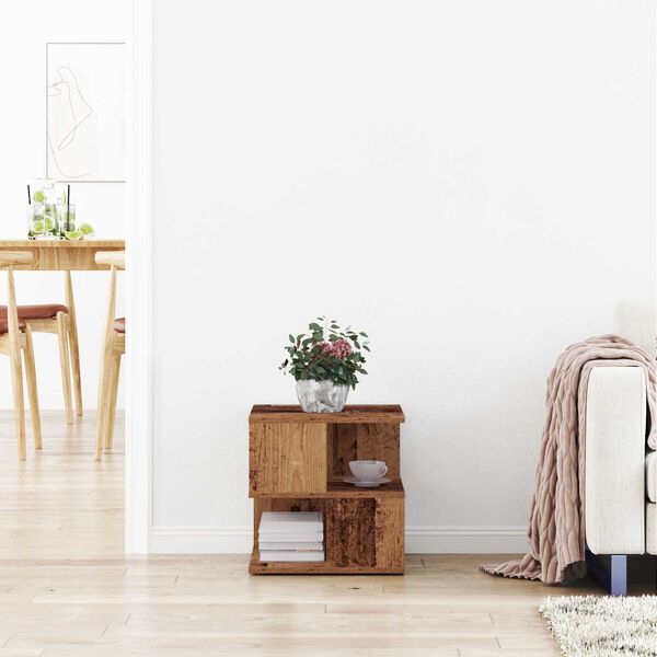 vidaXL Sānu galds Vecs koks 30 x 30 x 55 cm Inženierijas koks