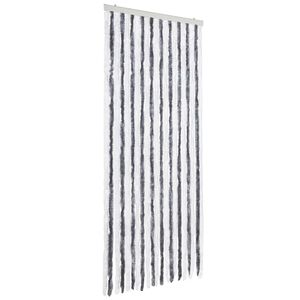 vidaXL kukaiņu aizkars, 90x220 cm, pelēks un balts &scaron;enils