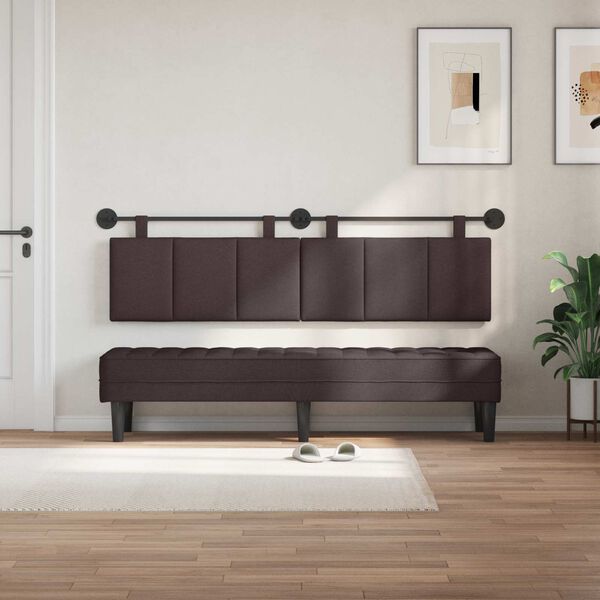 vidaXL Karājo&scaron;s galvgalis Tum&scaron;i brūna 190 x 55 x 5 cm audums