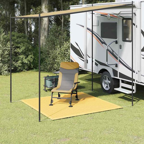 vidaXL telts paklājs, 250x250 cm, bē&scaron;s, HDPE