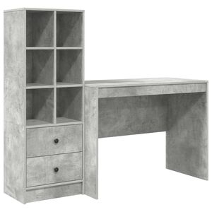 vidaXL Galds Betona pelēks 145.5 x 50 x 127 cm 2 gab.