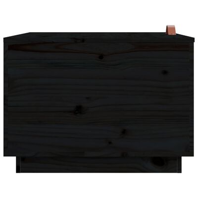 vidaXL uzglabāšanas kastes ar vākiem, 3 gab., melns priedes masīvkoks