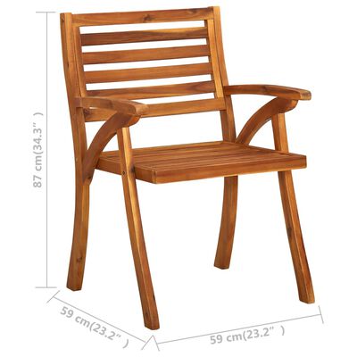 vidaXL dārza krēsli ar spilveniem, 2 gab., akācijas masīvkoks