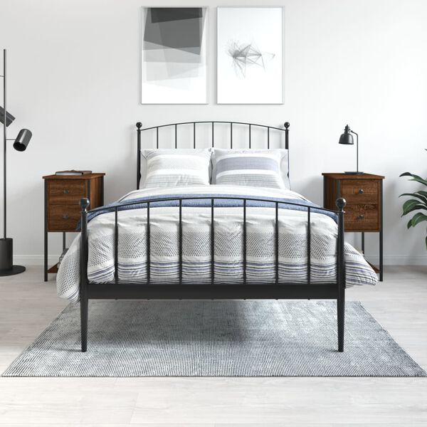 vidaXL naktsskapī&scaron;i, 2 gb., 32x42x70cm, inženierijas koks, brūna ozola