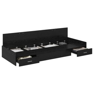 vidaXL Gultas rāmis Melns ozolkoks 100 x 200 cm Inženierijas koks