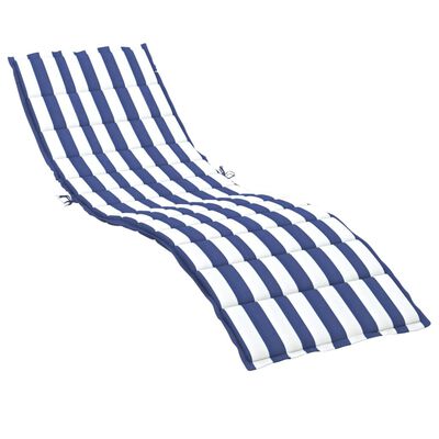 vidaXL sauļošanās krēsla matracis, zilas un baltas svītras, audums