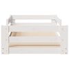 vidaXL gulta bez matrača, balts, 100x200 cm, priedes masīvkoks