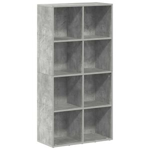 vidaXL grāmatu plaukts, 66x30x130 cm, betonpelēks, inženierijas koks