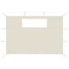 vidaXL dārza nojumes sānu sienas ar logiem, 2 gab., krēmkrāsā