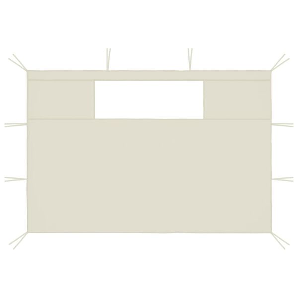vidaXL dārza nojumes sānu sienas ar logiem, 2 gab., krēmkrāsā
