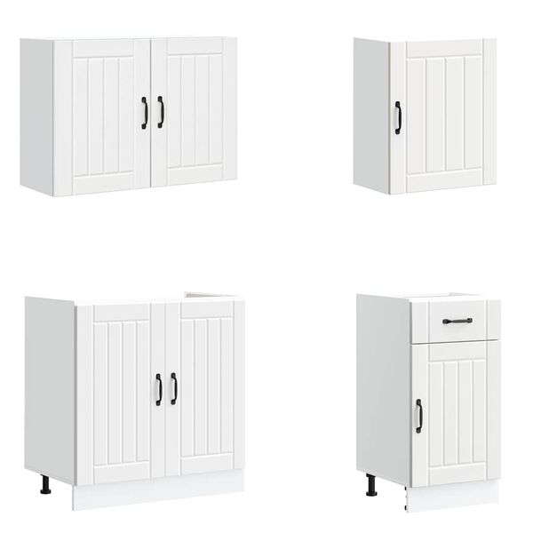 vidaXL 7-daļīgs virtuves skapītis komplekts, Lucca, balta