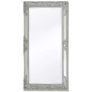 vidaXL sienas spogulis, 100x50 cm, baroka stils, sudraba