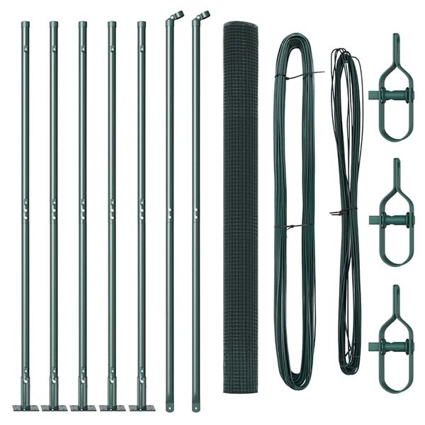 vidaXL Žoga āķis Zaļa 10 x 1,5 m (16 x 16 mm siets) Tērauds un PVC