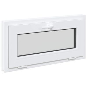 vidaXL Pagraba logs RISOR 80 x 40 cm PVC un stikls Balts