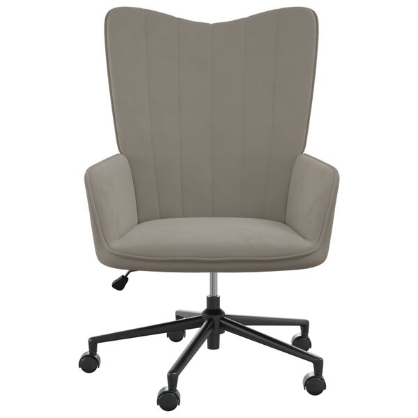 vidaXL atpūtas krēsls, gai&scaron;i pelēks samts