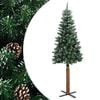 vidaXL Ziemassvētku egle, dabīgs koks un sniegs, zaļa, 180 cm, PVC