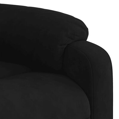vidaXL elektrisks masāžas krēsls, paceļams, atgāžams, melns samts