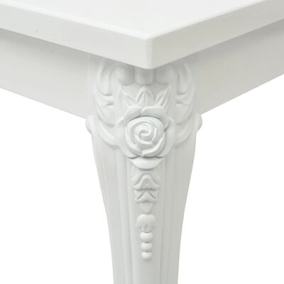 vidaXL spīdīgs virtuves galds, 80x80x76 cm, spīdīgi balts