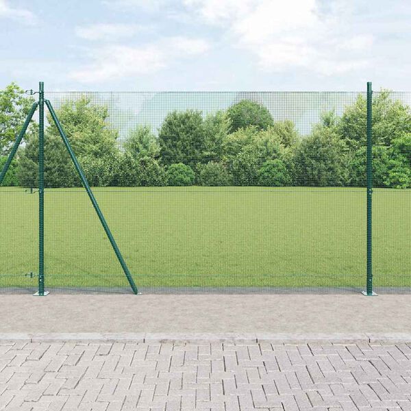vidaXL Žoga āķis Zaļa 25 x 1,4 m (12 x 12 mm tīkls) Tērauds un PVC
