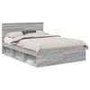 vidaXL Gultas rāmis Pelēks Sonoma 150 x 200 cm Inženierijas koks
