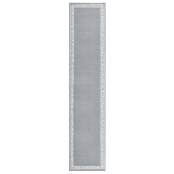 vidaXL paklāja celiņ&scaron;, BCF, pelēks ar rakstu, 100x500 cm