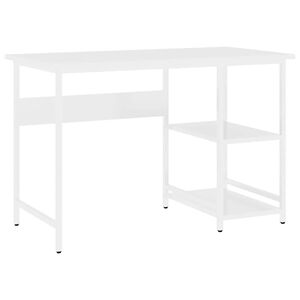 vidaXL datorgalds, balts, 105x50x72 cm, MDF un metāls