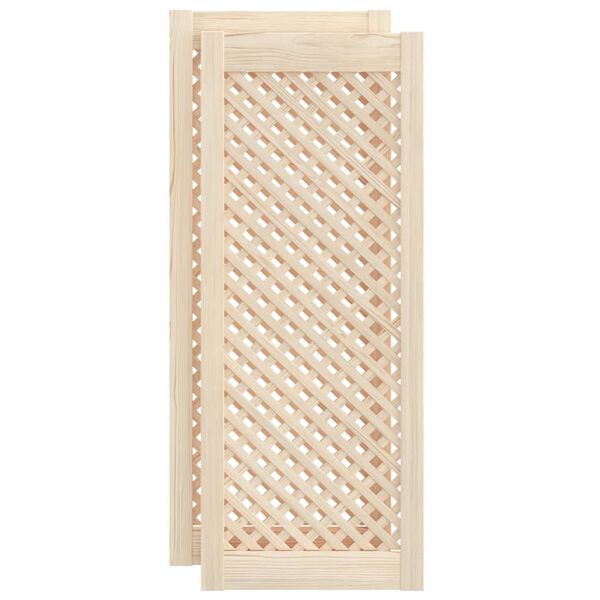 vidaXL skapja durvis, līstī&scaron;u dizains, 2 gab., 39,5x99 cm, priede