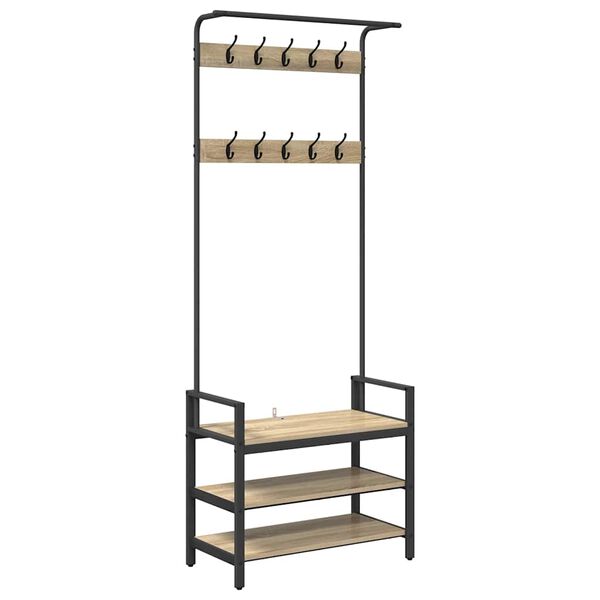 vidaXL Pakaramais Sonoma ozols 75 x 34 x 184 cm Inženierijas koks