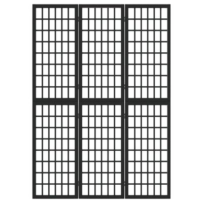 vidaXL aizslietnis, 3 paneļi, salokāms, 120x170cm, japāņu stils, melns