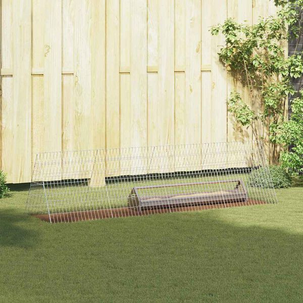 vidaXL Vistu būris Sudraba 215 x 55 x 55 cm Cinkots tērauds